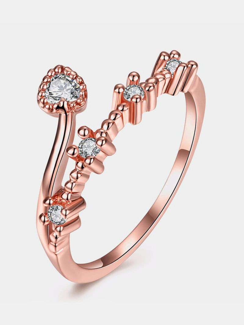 Søt Luksus Ring Rose Gold Heart Rhinestone For Kvinner