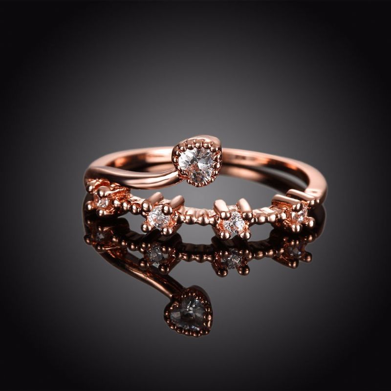 Søt Luksus Ring Rose Gold Heart Rhinestone For Kvinner