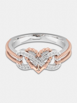 Spesiell Zircon Innlagt Hule Platinum Ringer Infinity Knot Heart Cross Design Gave For Kvinner