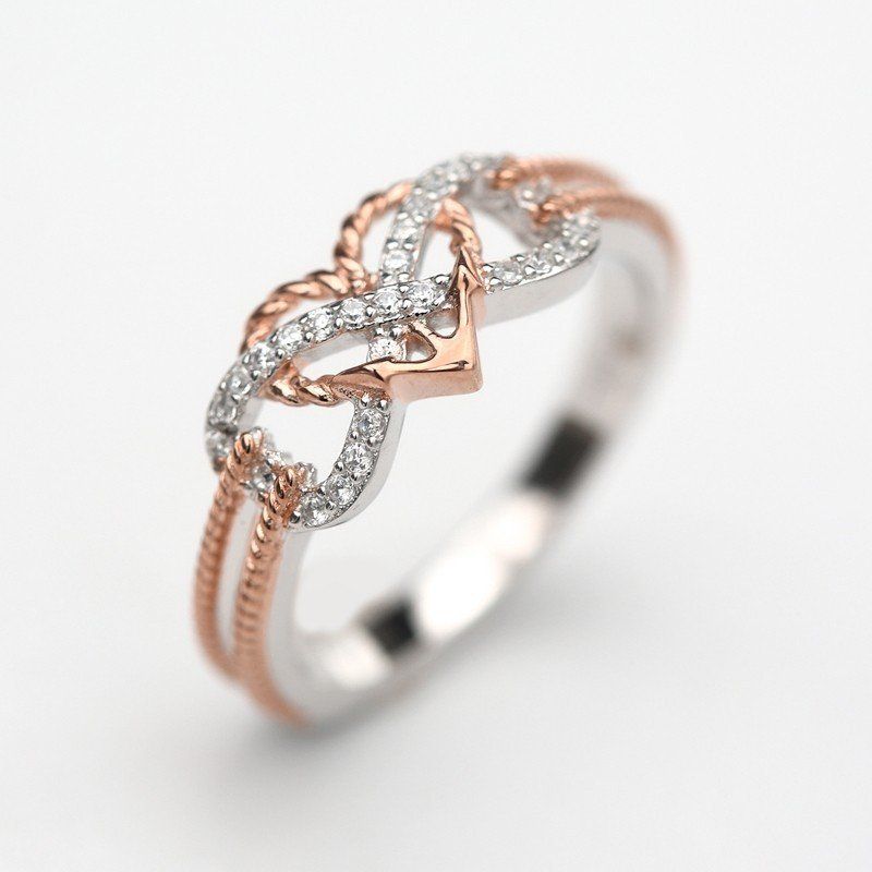 Spesiell Zircon Innlagt Hule Platinum Ringer Infinity Knot Heart Cross Design Gave For Kvinner