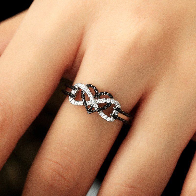 Spesiell Zircon Innlagt Hule Platinum Ringer Infinity Knot Heart Cross Design Gave For Kvinner