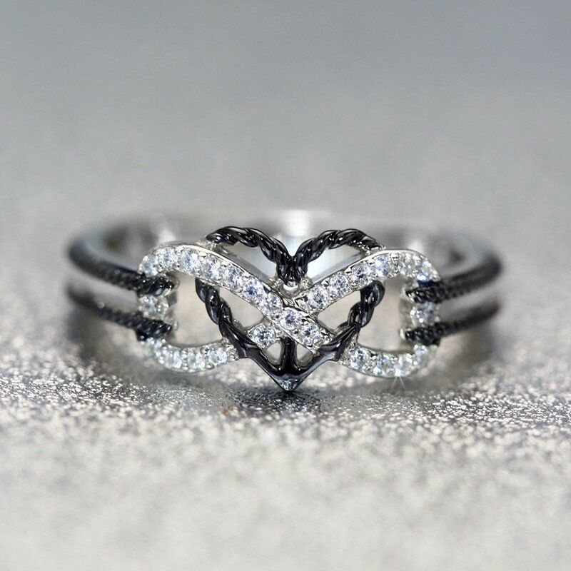 Spesiell Zircon Innlagt Hule Platinum Ringer Infinity Knot Heart Cross Design Gave For Kvinner