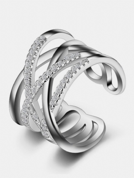 Stablebar Twining Clear Cz Ring Blendende Zirconia Forlovelsesringer For Kvinner Smykker Gave