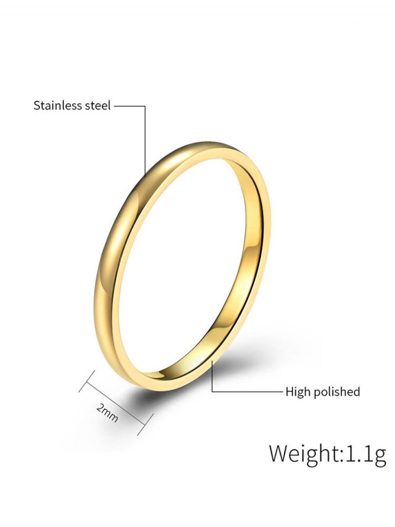 Trendy Enkel Ensfarge All-match Sirkelformet Polert Titan Stålring