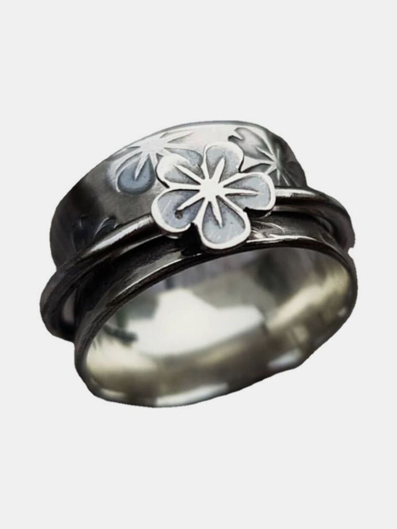 Vintage Alloy Ins Plommeblomst Blomsterform Ring