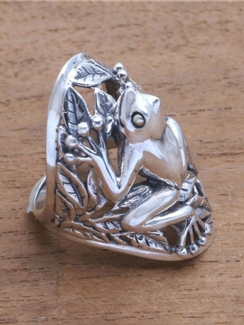 Vintage Metal 3d Hollow Frog Ring Funny Animal