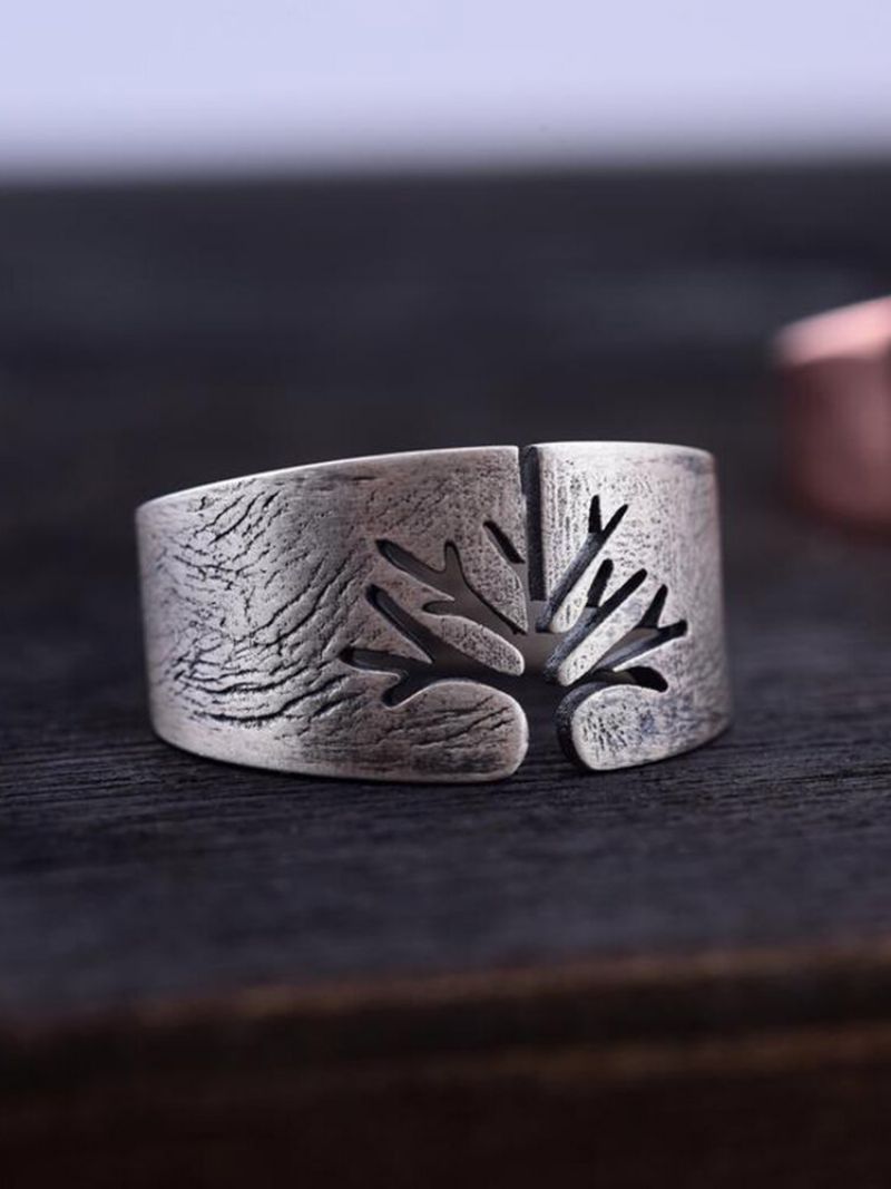 Vintage Tree Of Life Titanium Stålring