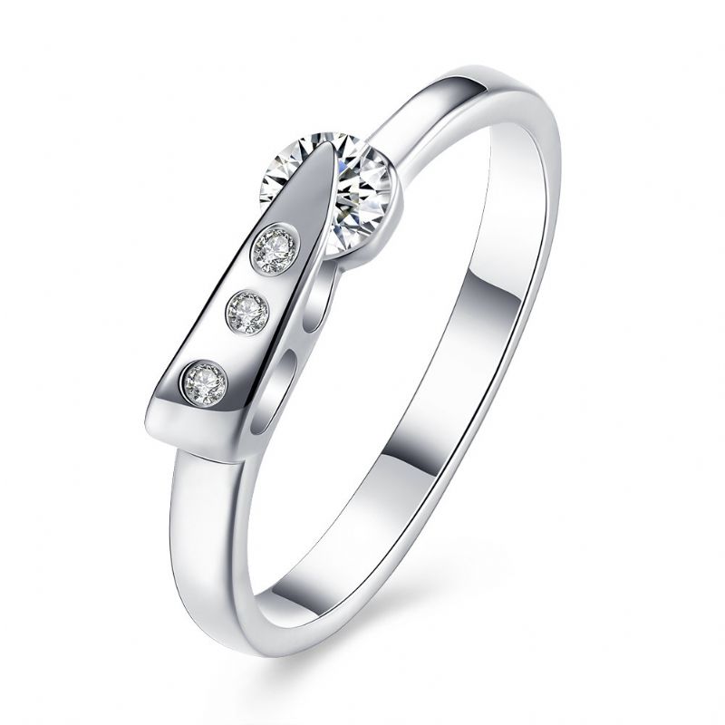 Yueyin Enkel Ring Firkantet Zircon Dame