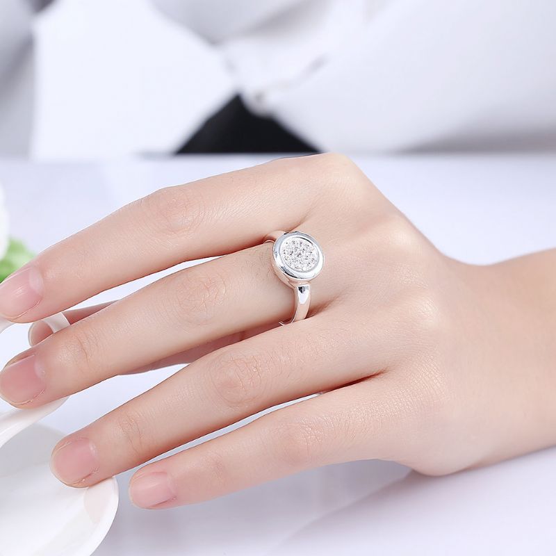 Yueyin Enkel Ring Rund Zircon Dame