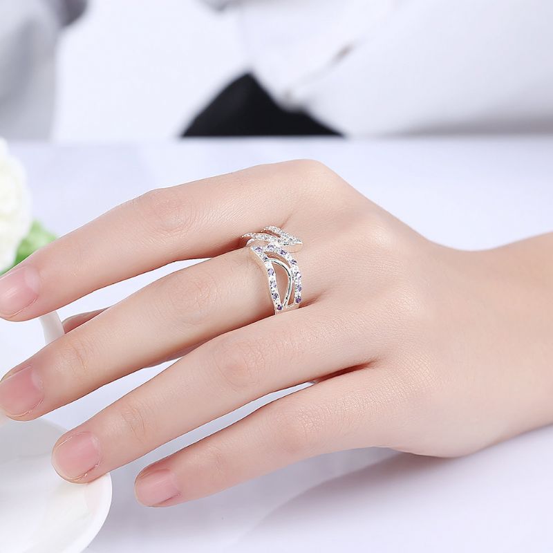 Yueyin Luksus Ring Hule Blader Zircon