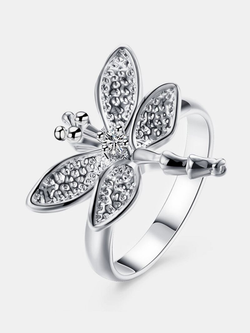 Yueyin Luksus Ring Zircon Dragonfly Dame Gave