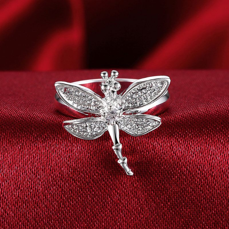 Yueyin Luksus Ring Zircon Dragonfly Dame Gave