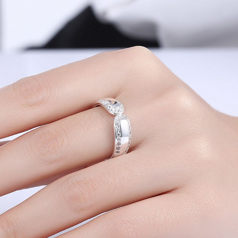 Yueyin Simple Ring Zircon Dame Gift