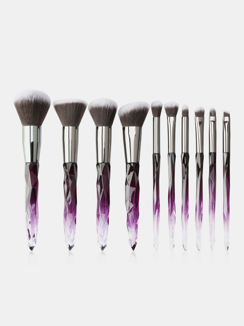 10 Stk Crystal Makeup Brushes Set Flat Brush Lip Concealer Facial Beauty Tools