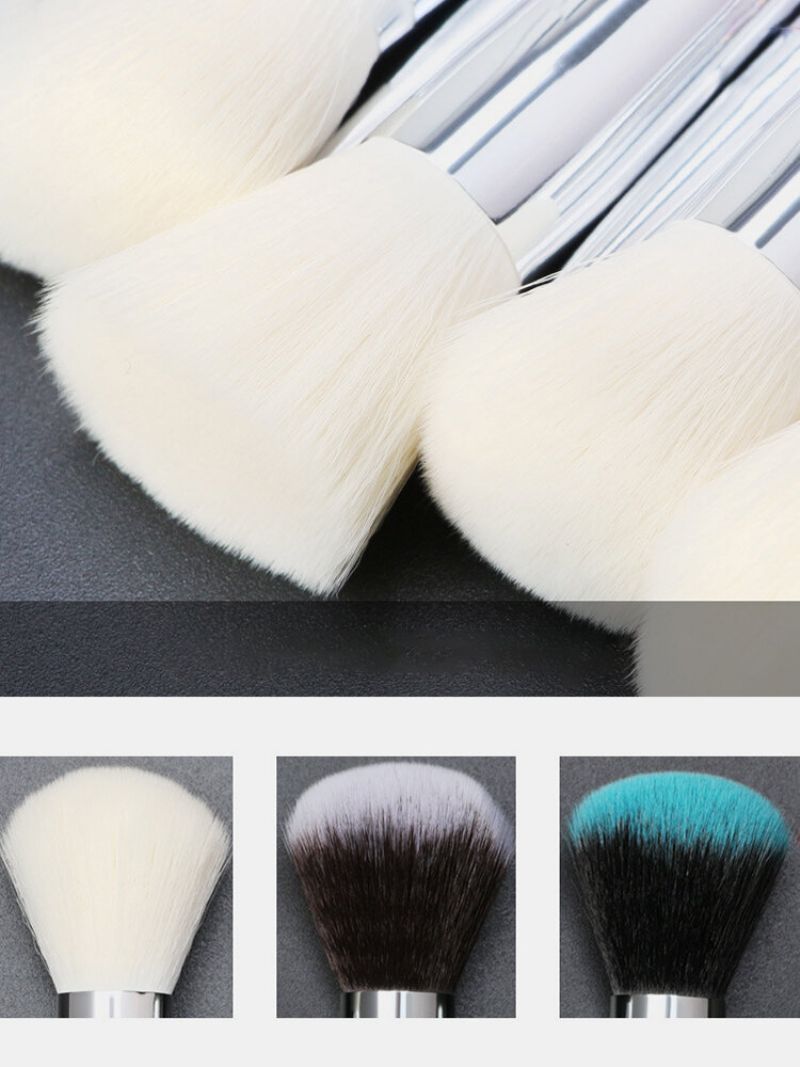 10 Stk Crystal Makeup Brushes Set Flat Brush Lip Concealer Facial Beauty Tools