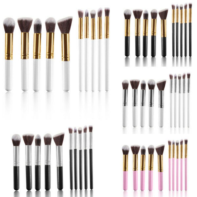 10 Stk Makeup Brushes Set Cosmetic Foundation Eyeshadow Eyeliner Lip Powder Brush