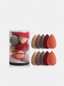 10 Stk Mini Makeup Puff Våt-tørr Dual Purpose Kalebasspute Svamp Beauty Egg