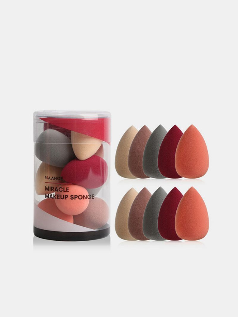 10 Stk Mini Makeup Puff Våt-tørr Dual Purpose Kalebasspute Svamp Beauty Egg