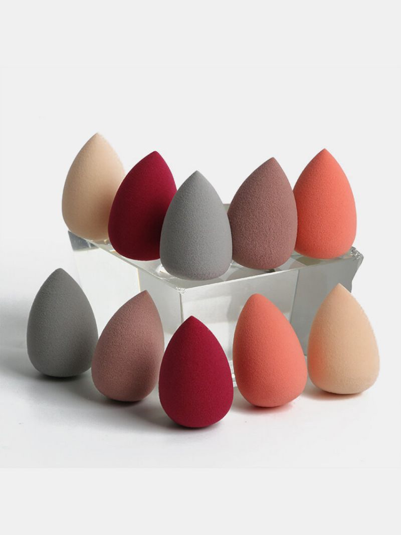 10 Stk Mini Makeup Puff Våt-tørr Dual Purpose Kalebasspute Svamp Beauty Egg