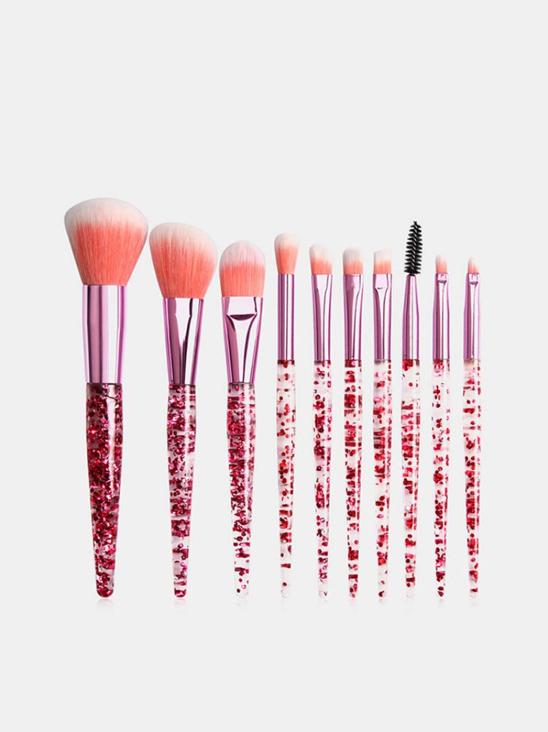 10 Stk/sett Makeup Brushes Kit Flash Diamond Drift Sand Brush Øyenbryn Øyenskyggebørste