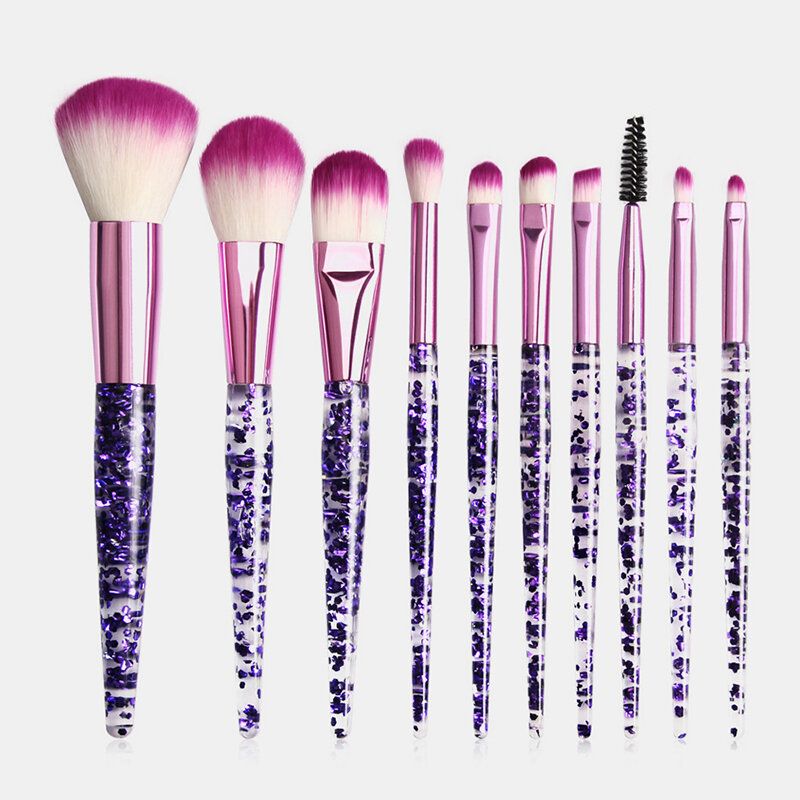 10 Stk/sett Makeup Brushes Kit Flash Diamond Drift Sand Brush Øyenbryn Øyenskyggebørste