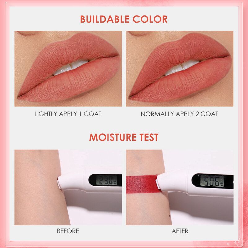 12 Farger Bærbar Matt Leppestift Langvarig Fuktighetsgivende Nude Velvet Lipstick Lip Cosmetic