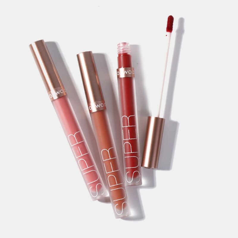 12 Farger Velvet Matte Lip Gloss Non-stick Cup Non-fading Varig Vanntett Flytende Lip Glaze