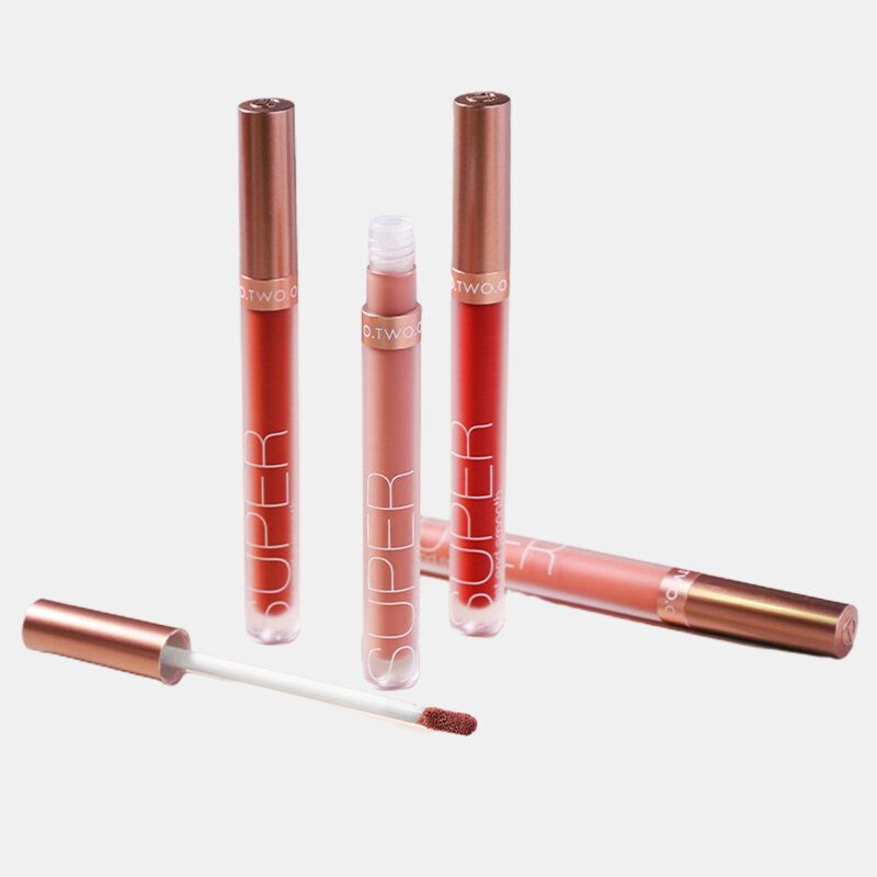 12 Farger Velvet Matte Lip Gloss Non-stick Cup Non-fading Varig Vanntett Flytende Lip Glaze