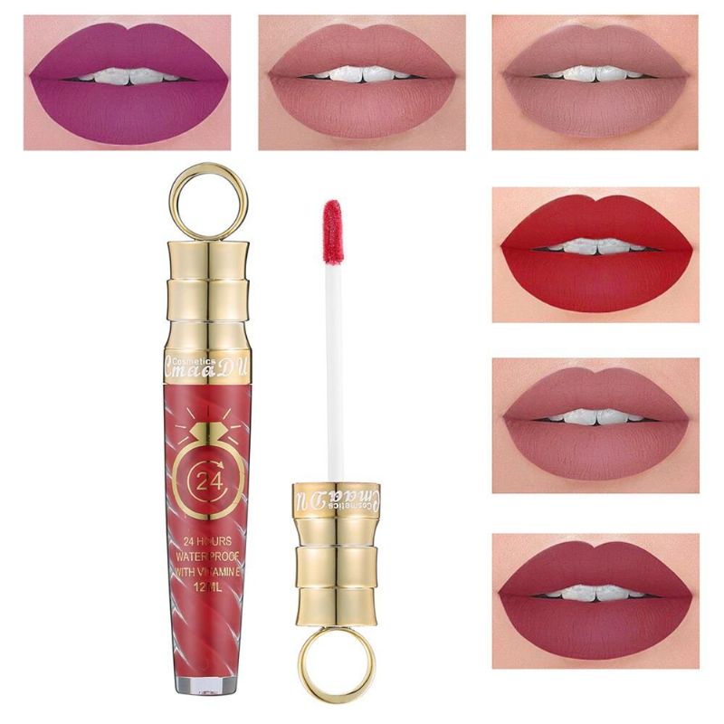 12ml Flytende Leppestift Sexy Shimmer Lip Gloss Velvet Matt Metallic Langvarig Vanntett Pigment