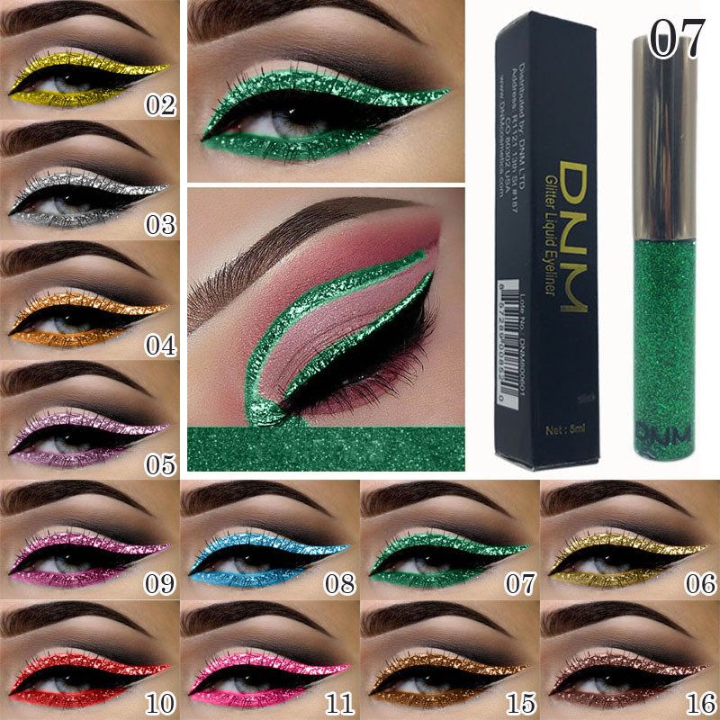 16 Farger Shiny Pearlescent Flytende Eyeliner Pen Metall Paljetter Diamond Pen Eye Makeup