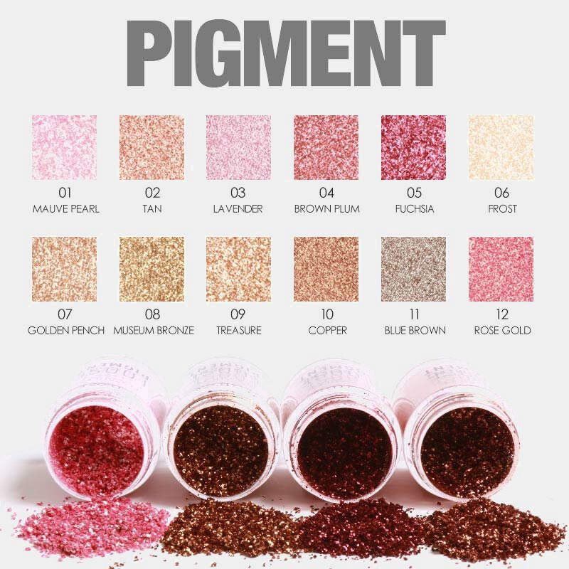 18 Farger Monokrom Øyenskygge Paljetter Glitter Pearly Brighten Makeup Vanntett