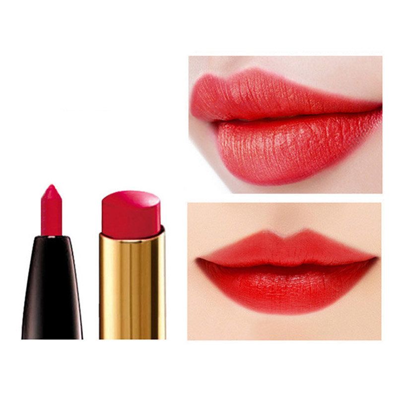 2 I 1 Leppestift Med Dobbel Hode Fuktighetsgivende Glatt Pen Langvarig Lip Liner Lip Makeup