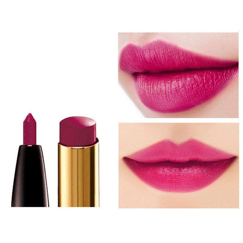 2 I 1 Leppestift Med Dobbel Hode Fuktighetsgivende Glatt Pen Langvarig Lip Liner Lip Makeup