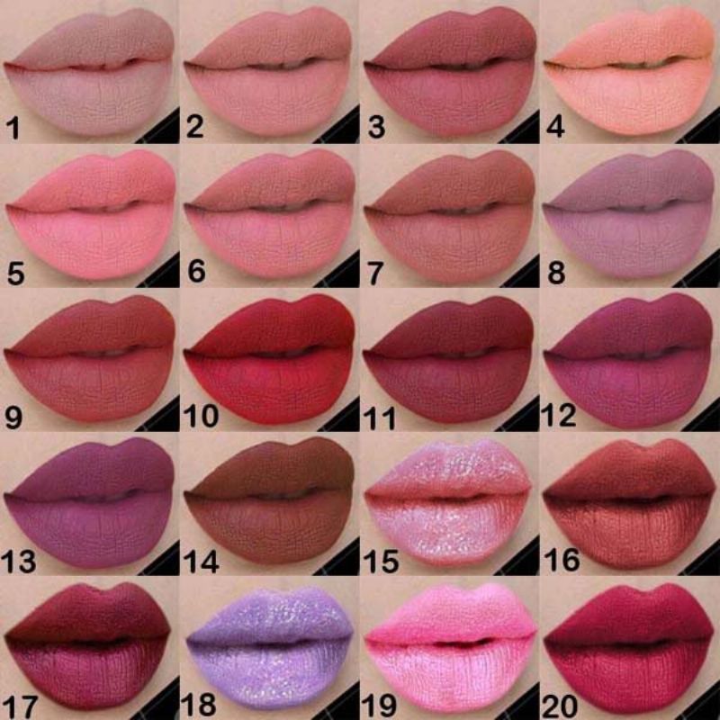 20 Farger Flytende Leppestift Metall Glitter Lipgloss Nude Matt Langvarig Leppesminke Skjønnhet