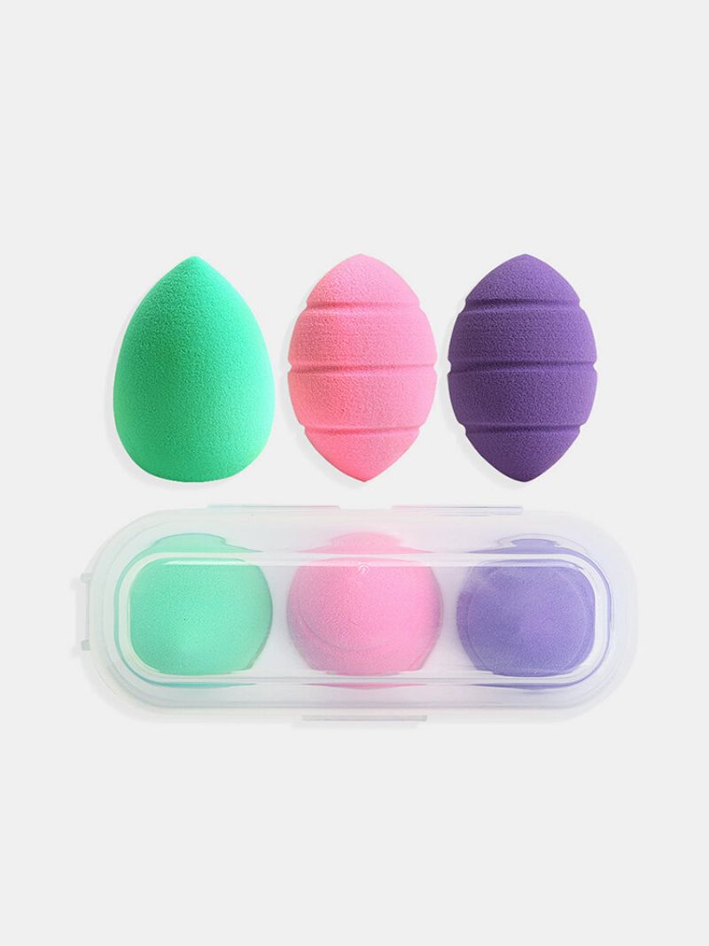 3 Stk Makeup Puff Set Wet-dry Dual-purpose Beauty Egg Tool