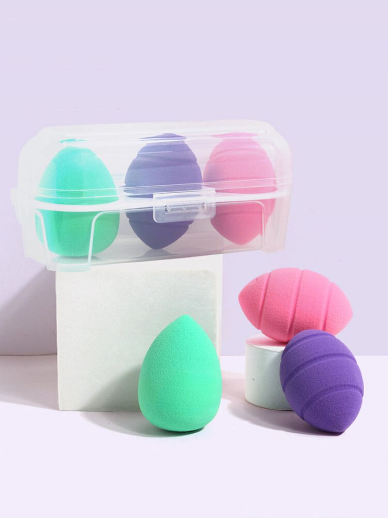 3 Stk Makeup Puff Set Wet-dry Dual-purpose Beauty Egg Tool