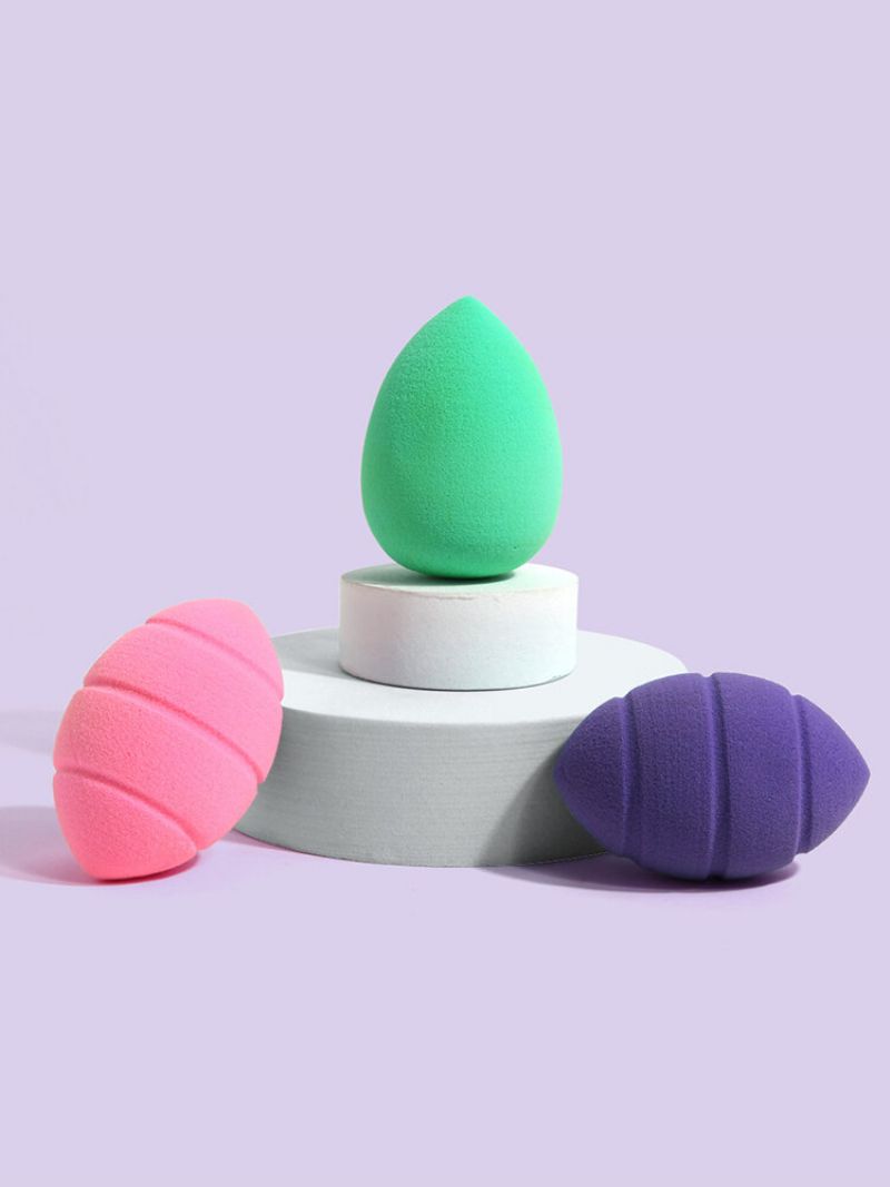 3 Stk Makeup Puff Set Wet-dry Dual-purpose Beauty Egg Tool