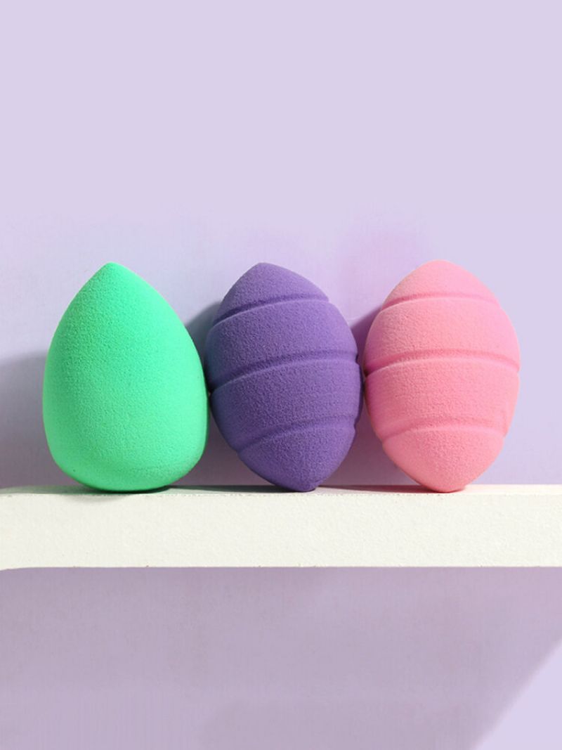 3 Stk Makeup Puff Set Wet-dry Dual-purpose Beauty Egg Tool