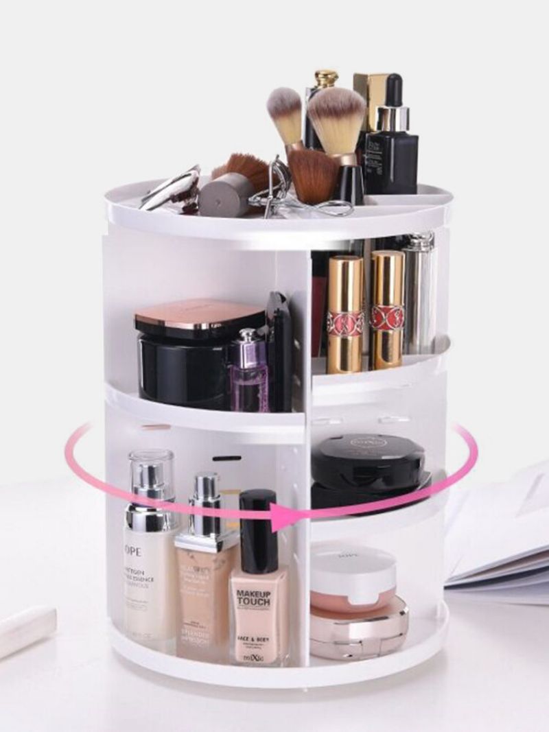 360 Roterende Makeup Organizer Avtakbar Multifunksjonell Kosmetikkoppbevaringsboks