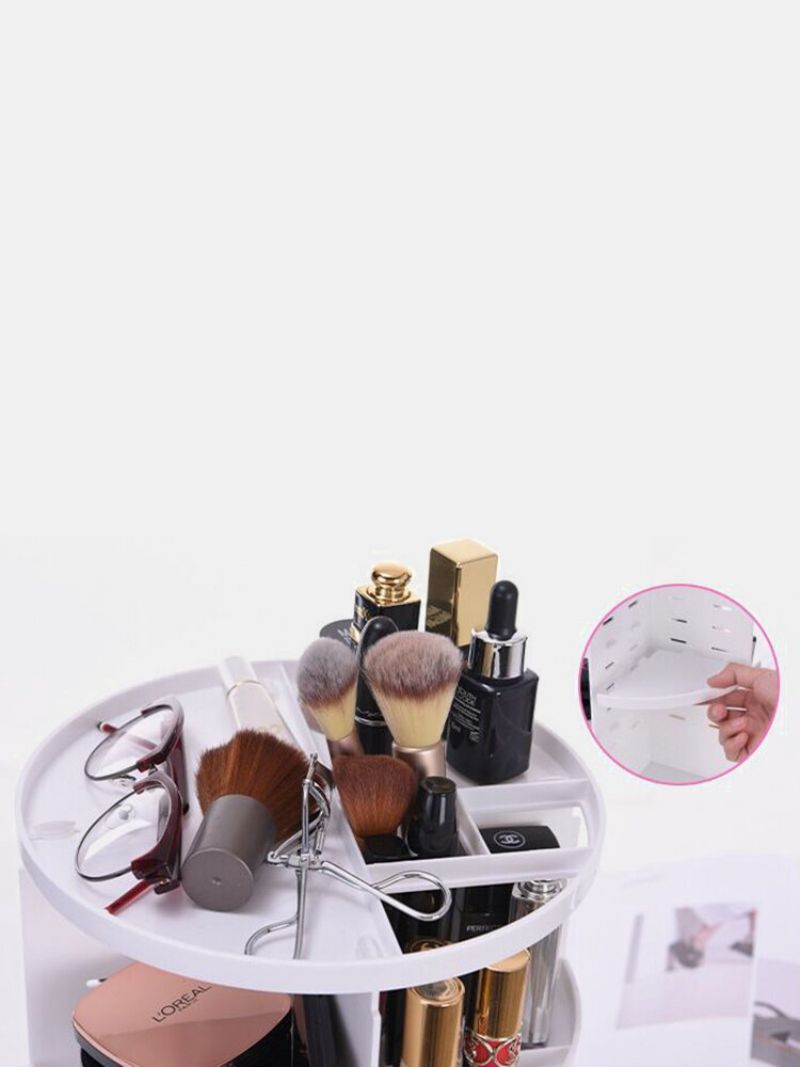 360 Roterende Makeup Organizer Avtakbar Multifunksjonell Kosmetikkoppbevaringsboks