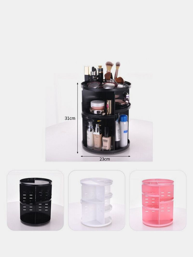 360 Roterende Makeup Organizer Avtakbar Multifunksjonell Kosmetikkoppbevaringsboks