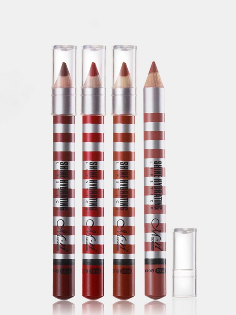 4 Farger Lip Liner Vanntett Langvarig Non-fade Fuktighetsgivende Glatt Delikate Lepper Pencil