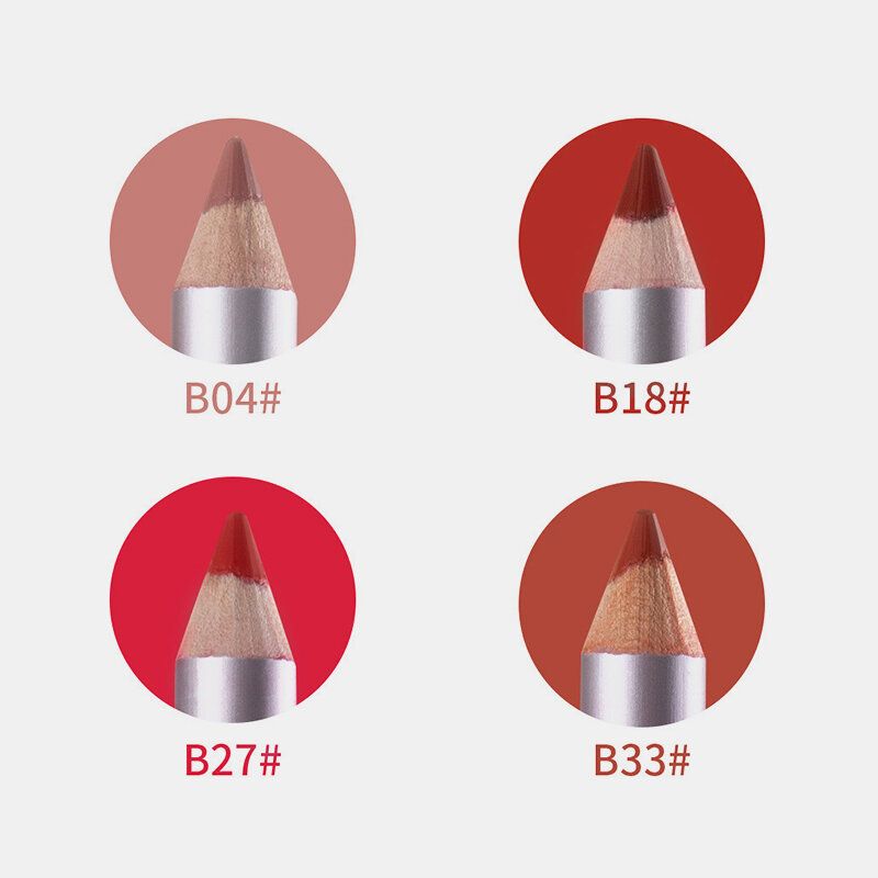 4 Farger Lip Liner Vanntett Langvarig Non-fade Fuktighetsgivende Glatt Delikate Lepper Pencil