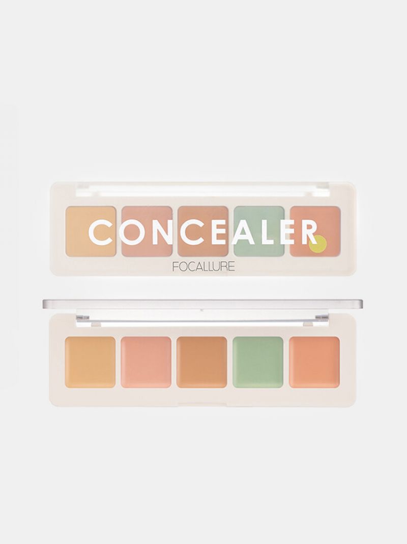 5 Farger Concealer Palette Cover-up Mørke Sirkler Akne Naturlig Fuktighetsgivende Ansiktssminke