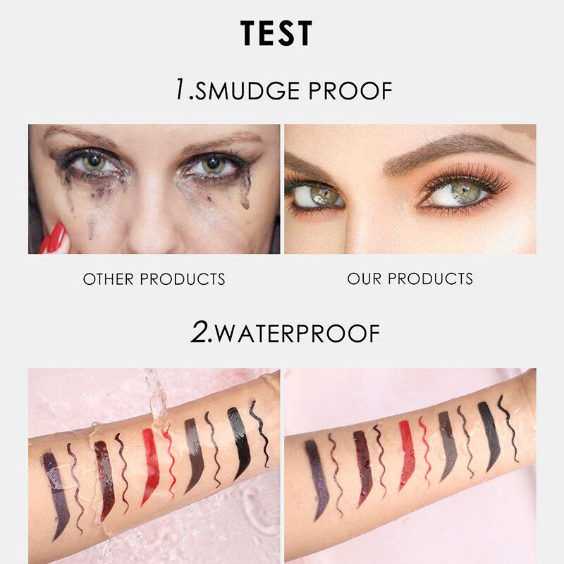 5 Farger Dual-use Eyeliner Gel Cream Vanntett Langvarig Øyenbrynskrem