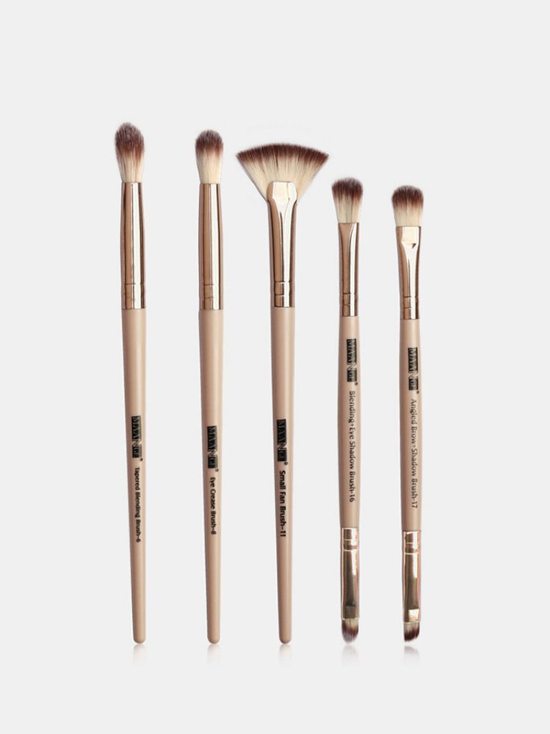 5 Stk Sminkebørstesett Bærbar Nybegynnere Enkel Sminke Øyenskygge Blush Brush Kit