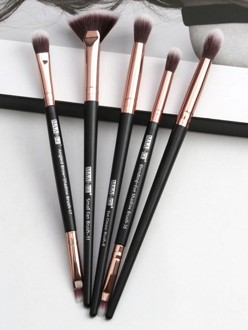 5 Stk Sminkebørstesett Bærbar Nybegynnere Enkel Sminke Øyenskygge Blush Brush Kit