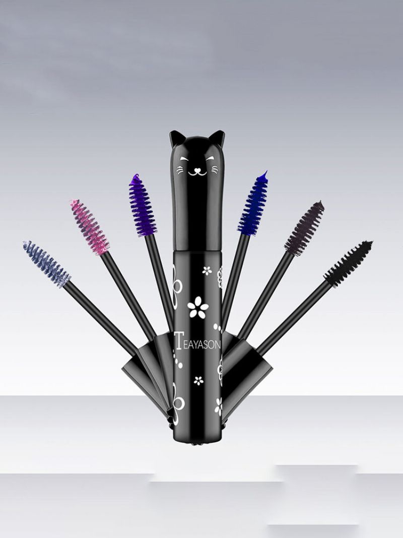 6 Farger Cat Shape Mascara Langvarig Tykk Krølling Ikke Falmet Øyesminke