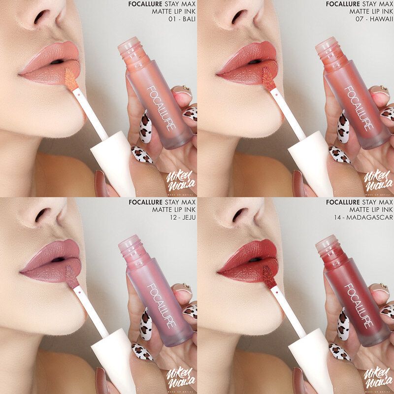 6 Farger Matt Lip Gloss Langvarig Vanntett Non-stick Cup No-fade Lip Glaze