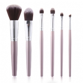 6 Stk Makeup Brushes Set Eye Shadow Foundation Blend Lips Liner Powder Kosmetikkverktøy